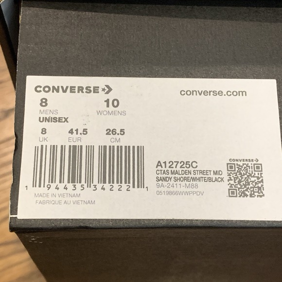 Converse Chuck Taylor All Star Sandy Shore Mid Malden Street Shoes Men's Size 8 - Picture 8 of 8